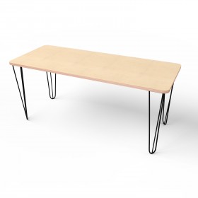 Стіл прямокутний з чорними металевими ніжками