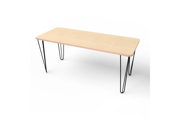 Стіл прямокутний з чорними металевими ніжками