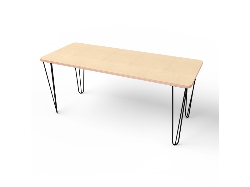 Стіл прямокутний з чорними металевими ніжками