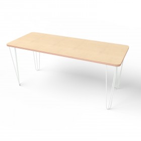 Стіл прямокутний з білими металевими ніжками