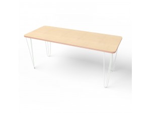 Table rectangular with metal legs