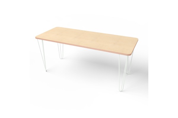 Стіл прямокутний з білими металевими ніжками