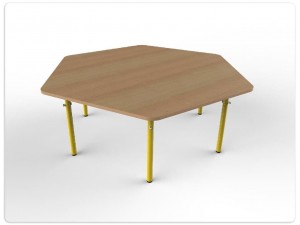 Hexagonal adjustable table