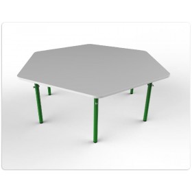 Стіл шестикутний регульований (білий) 