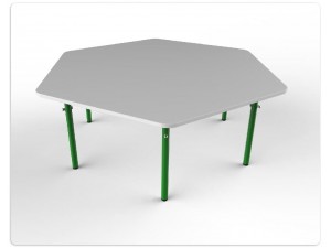 Hexagonal adjustable table