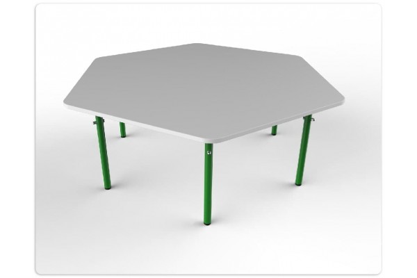 Стіл шестикутний регульований (білий) 