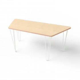 Стіл трапеція з білими металевими ніжками