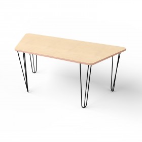 Стіл трапеція з чорними металевими ніжками