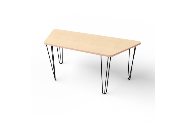 Стіл трапеція з чорними металевими ніжками