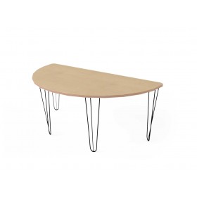 Стіл напівкруглий з чорними металевими ніжками