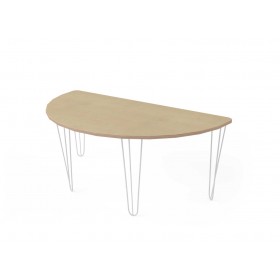 Стіл напівкруглий з білими металевими ніжками