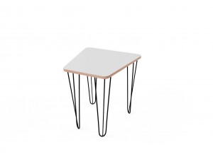 Стіл трапеція малий з покриттям hpl-пластику та чорними металевими ніжками