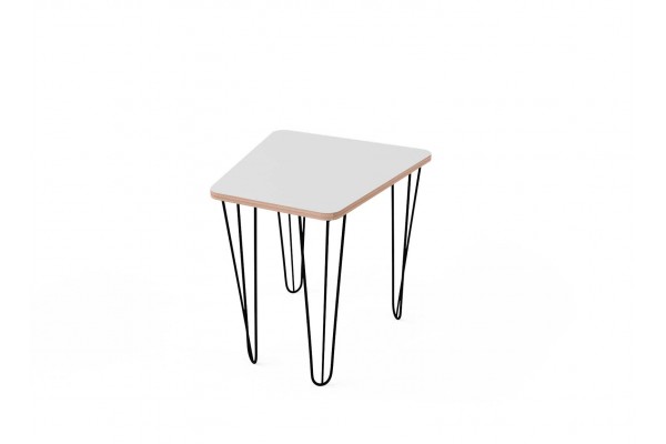 Стіл трапеція малий з покриттям hpl-пластику та чорними металевими ніжками