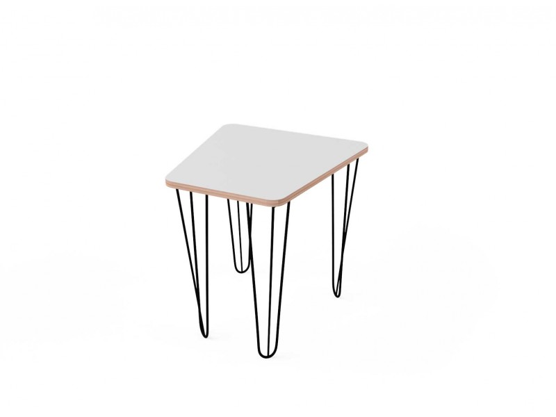 Стіл трапеція малий з покриттям hpl-пластику та чорними металевими ніжками