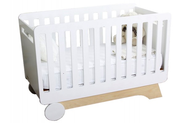 Ліжечко Nova білий/натуральное дерево