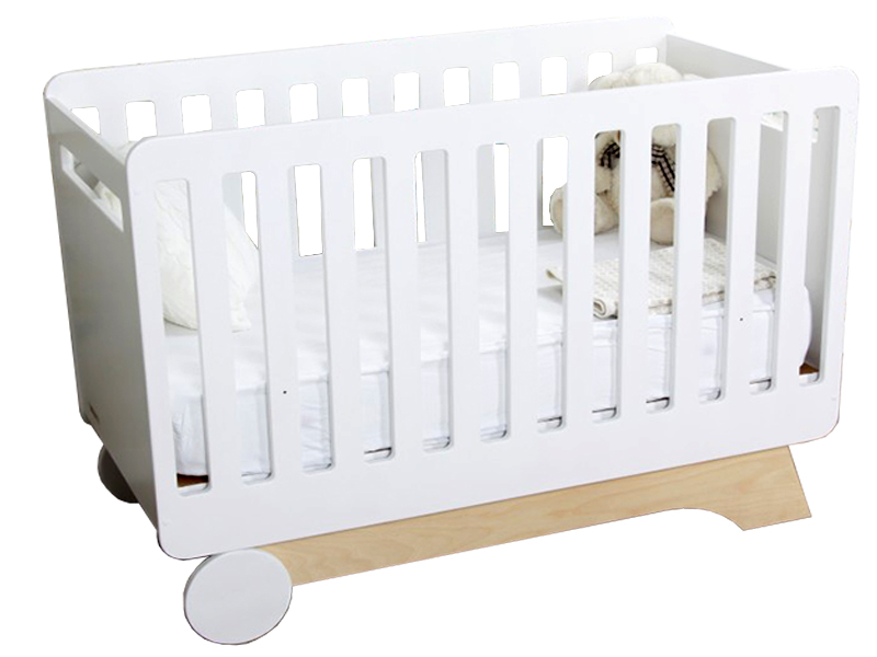 Ліжечко Nova білий/натуральное дерево