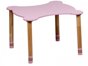 Kids wooden table figured (pink worktop) Kids wooden table figured (pink worktop)