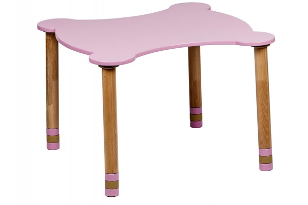 Stół dzięciecy drewniany dekoracyjny (różowy)