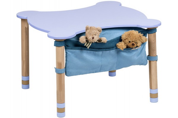Stół dzięciecy drewniany dekoracyjny z kieszenią (indygo)