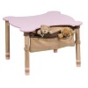 Stół dzięciecy drewniany dekoracyjny z kieszenią (różowy) Stół dzięciecy drewniany dekoracyjny z kieszenią (różowy)