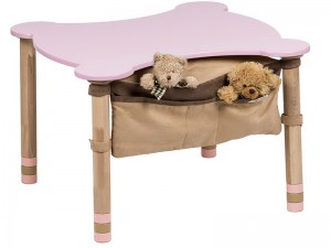 Kids wooden table figured (pink worktop) Kids wooden table figured (pink worktop)