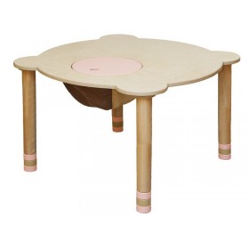 Stół dziecięcy drewniany okrągły (różowy/drewno naturalne) Stół dziecięcy drewniany okrągły (różowy/drewno naturalne)