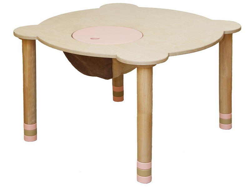 Holz runden Tisch für Kinder (rosa)