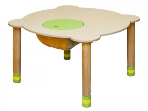 Стіл круглий зелений/натуральне дерево