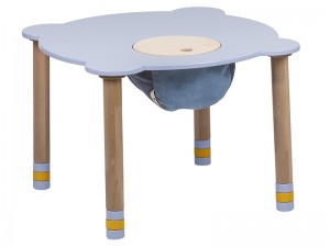 Holz runden Tisch für Kinder (blaue Arbeitsplatte) Holz runden Tisch für Kinder (blaue Arbeitsplatte)