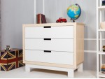 Комод з пеленальним столиком Blocks білий/натуральне дерево