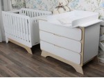 Komoda pielęgnacyjna NOVA  (biała/drewno naturalne)
