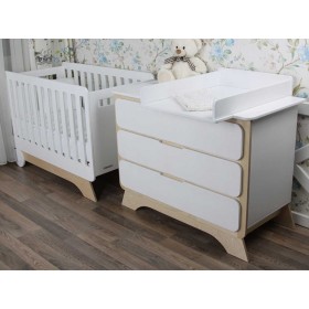 Комплект Nova Bed plus білий/натуральне дерево