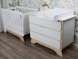 Комплект Nova Bed plus білий/натуральне дерево