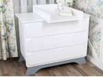 Комод з пеленальним столиком Nova сірий/білий