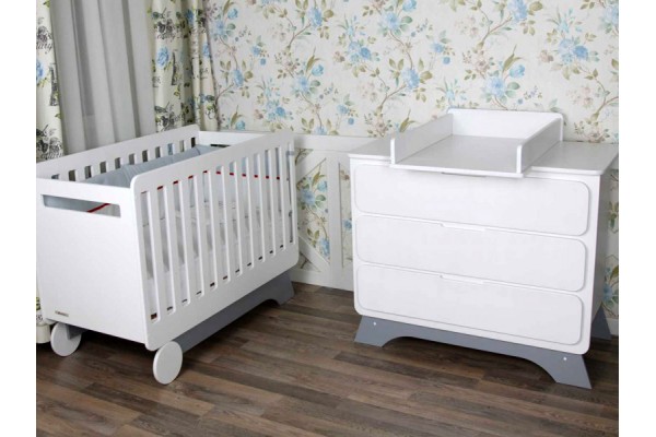 Комплект Nova Bed plus білий/сірий